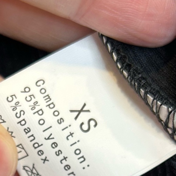 ☀️ 3/$15 SHEIN Black Ribbed Lace Trim Crop Baby Tee Shirt Bow Detail - Picture 6 of 7